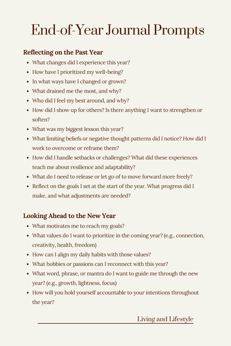 end of year journal prompts